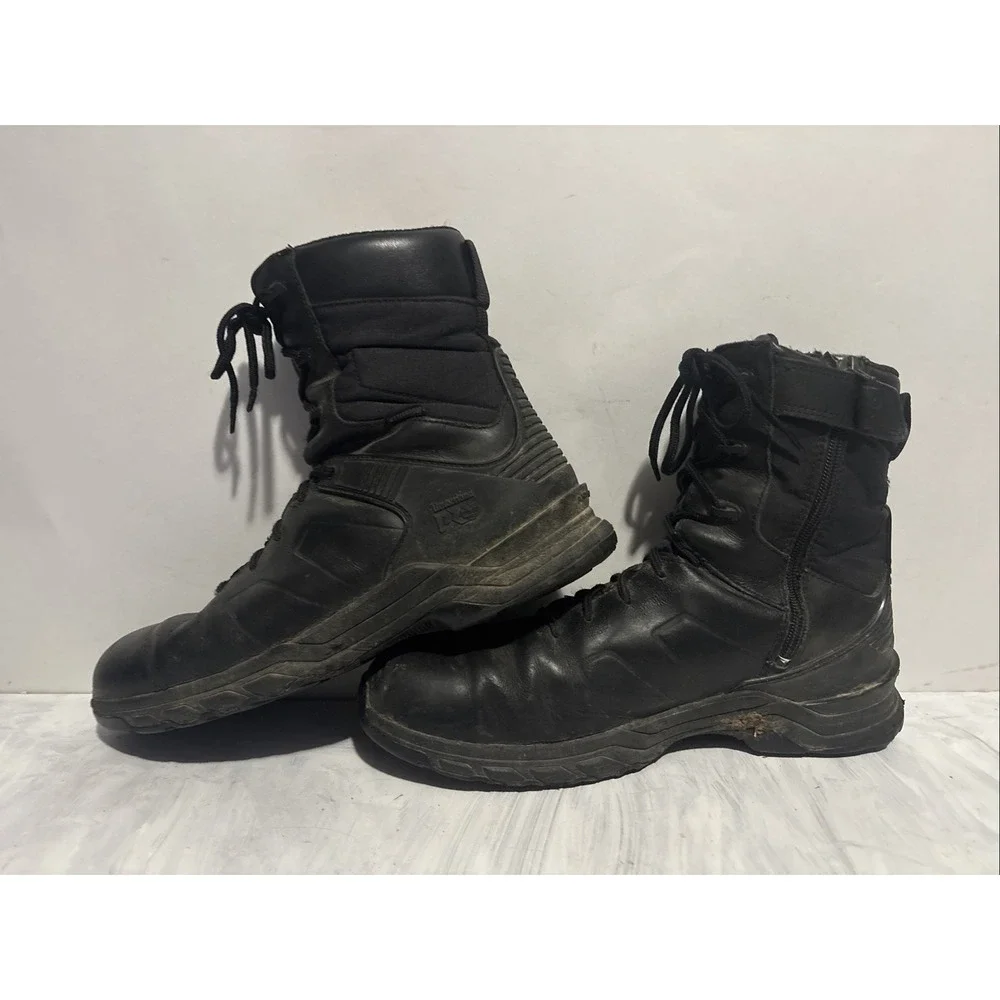 Timberland Pro Mens 11 M Black Tactical Waterproof Side Zip Combat Boots